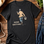 Gone Knitting T-Shirt (mens) Black t-shirt