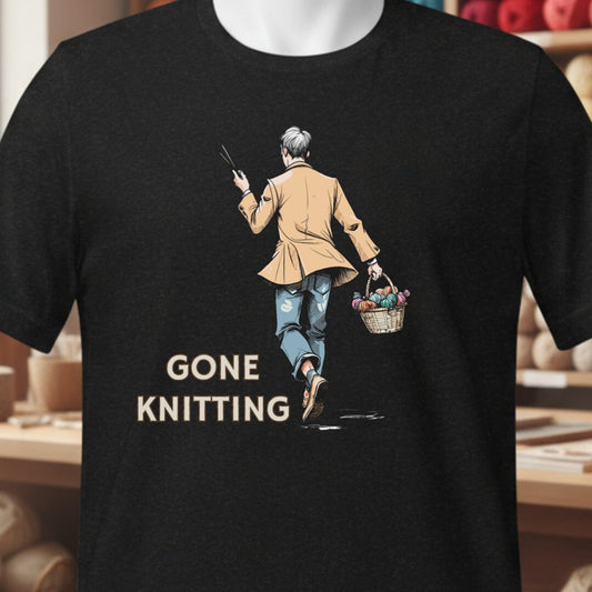 Gone Knitting T-Shirt (mens) Black t-shirt