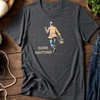 Gone Knitting T-Shirt (mens) Dark Grey t-shirt