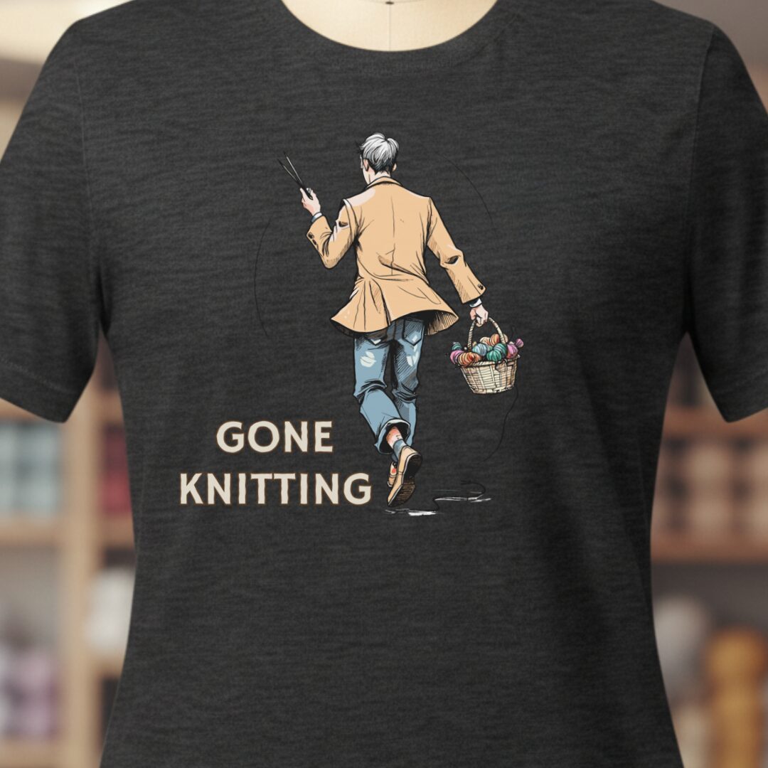 Gone Knitting T-Shirt (mens) Dark Grey t-shirt