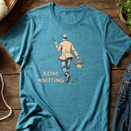 Gone Knitting T-Shirt (mens) Teal Blue t-shirt