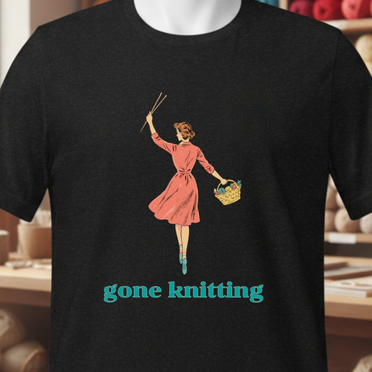 Gone Knitting T-Shirt (vintage) Black t-shirt