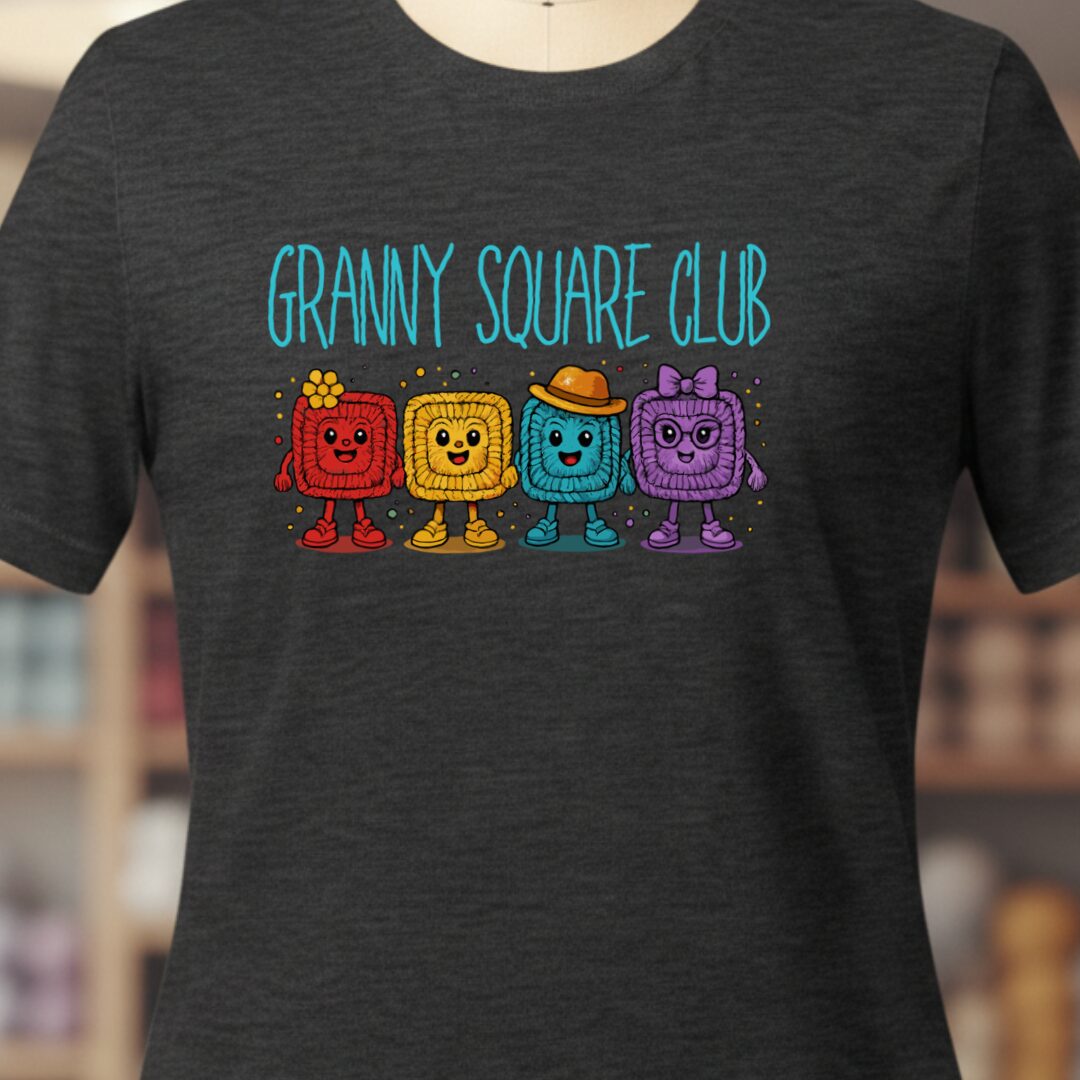 Granny Square Club T-Shirt Dark Grey t-shirt