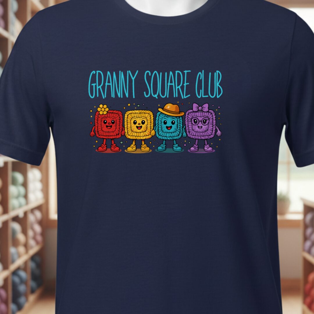 Granny Square Club T-Shirt Navy t-shirt