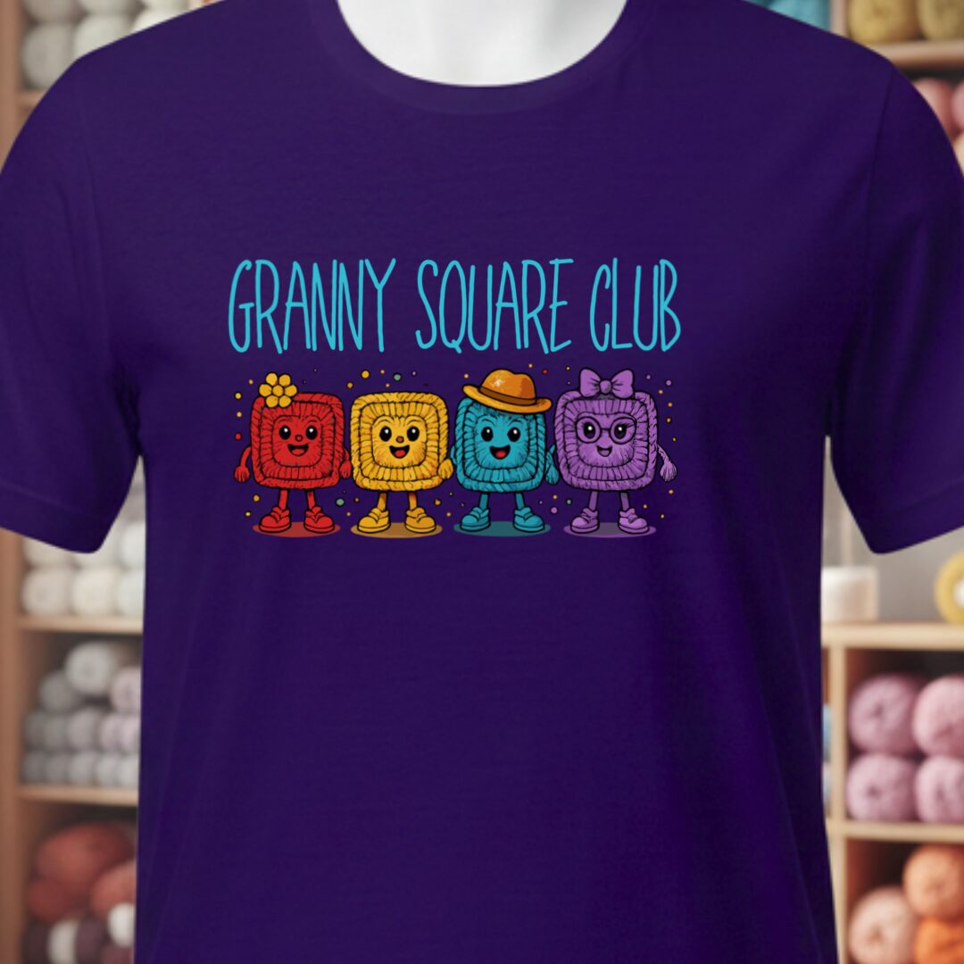 Granny Square Club T-Shirt Purple t-shirt