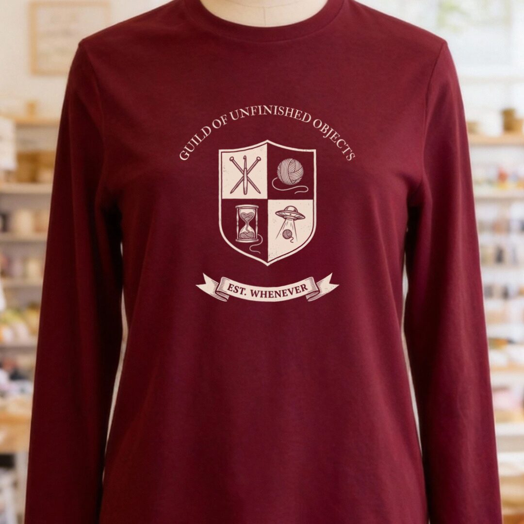 Guild Of UFOs Long Sleeve Tee Maroon t-shirt