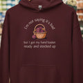 Hand Basket Hoodie Maroon t-shirt