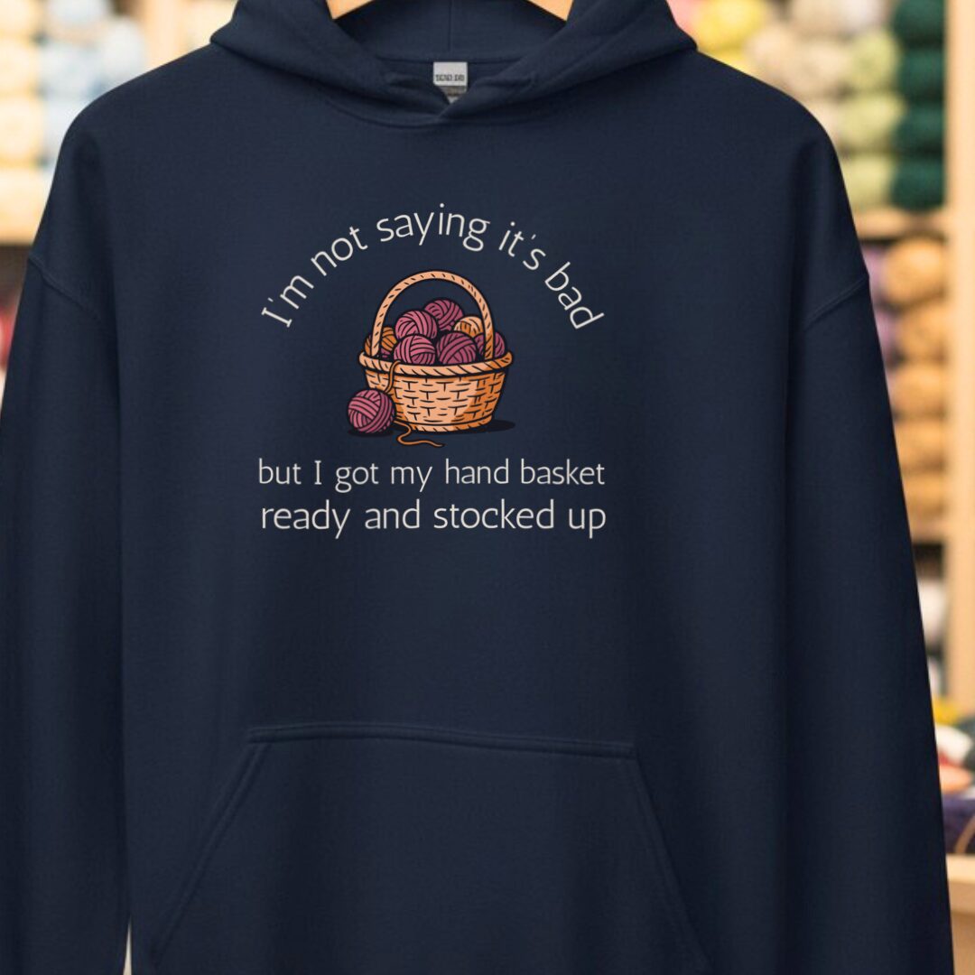 Hand Basket Hoodie Navy t-shirt