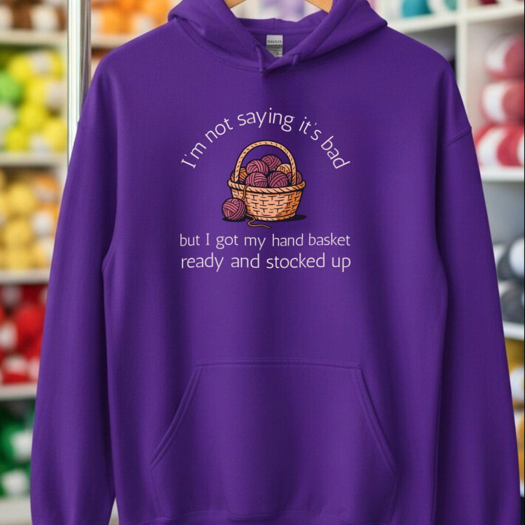 Hand Basket Hoodie Purple t-shirt