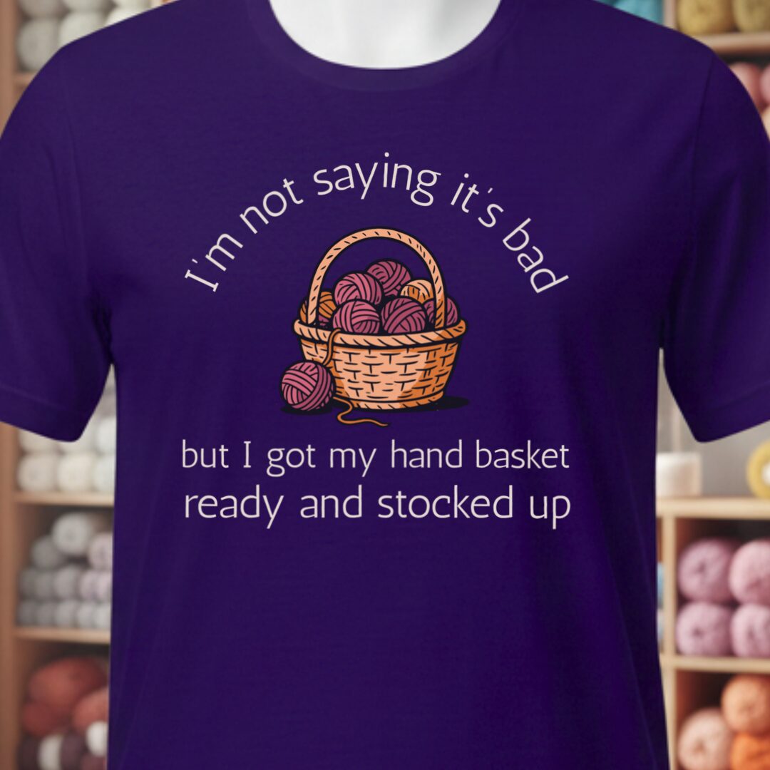 Hand Basket T-Shirt Purple t-shirt