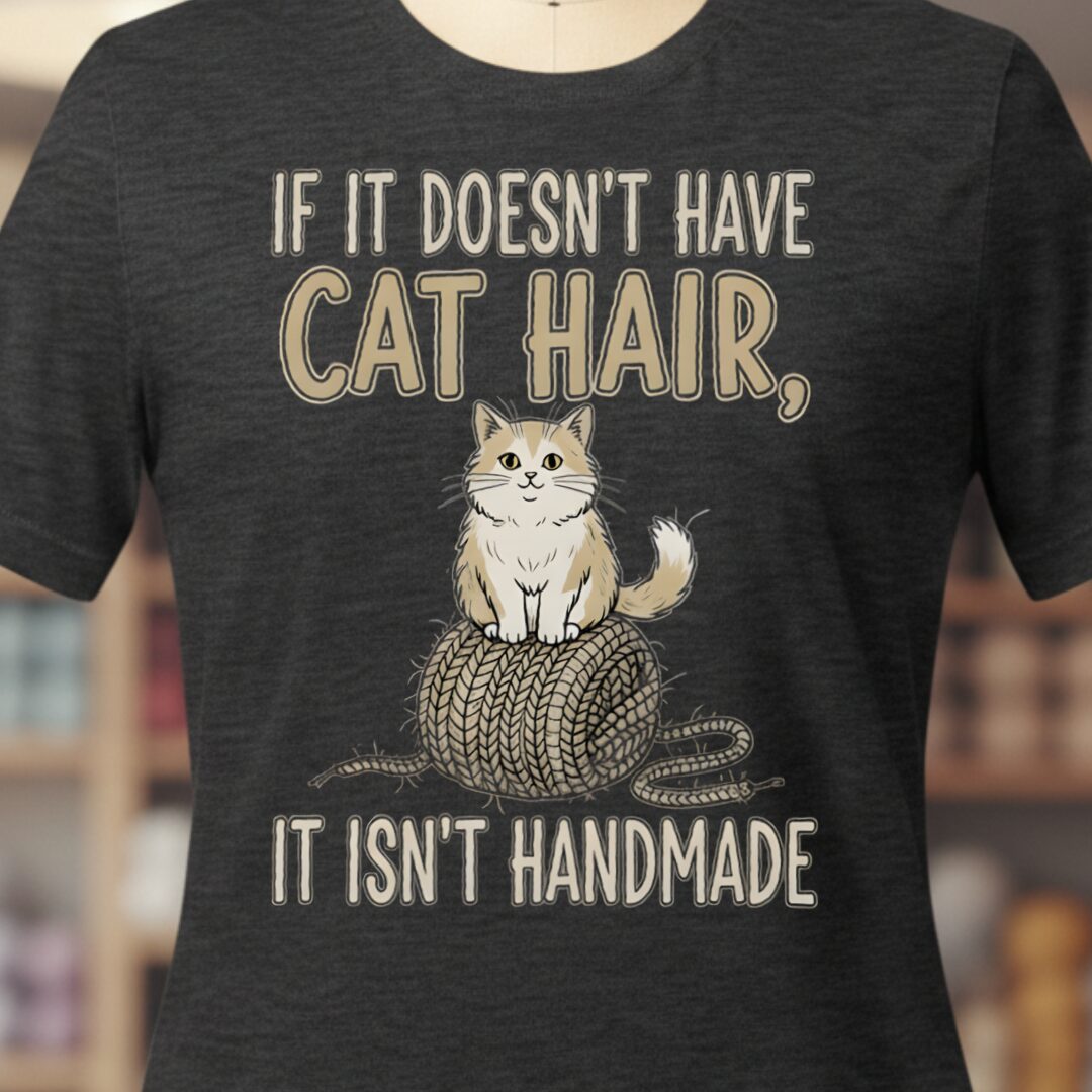 Handmade = Cat Hair T-Shirt Dark Grey t-shirt