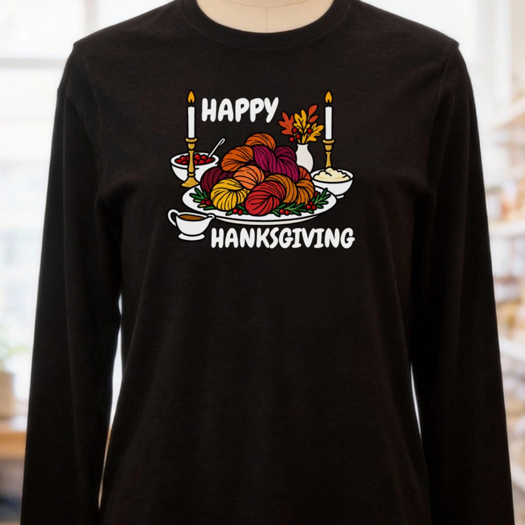Hanksgiving Long Sleeve Tee Black t-shirt