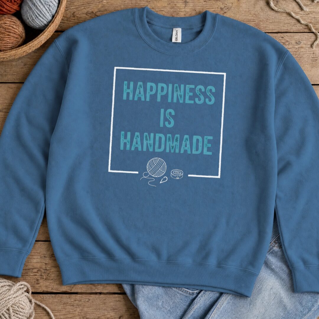 Happiness Is Handmade Sweatshirt Indigo Blue t-shirt