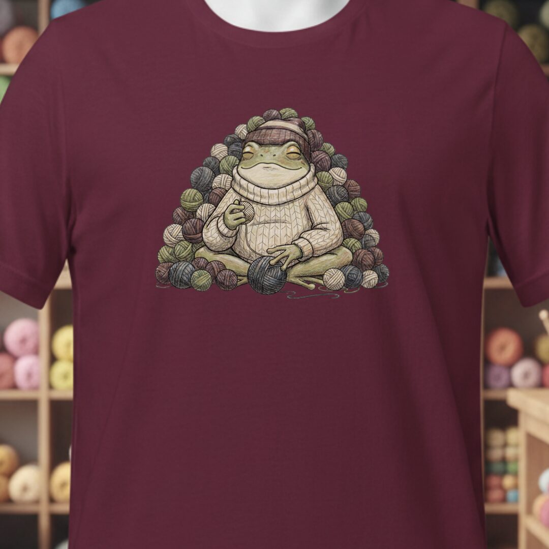Happy Place Frog T-Shirt Maroon t-shirt