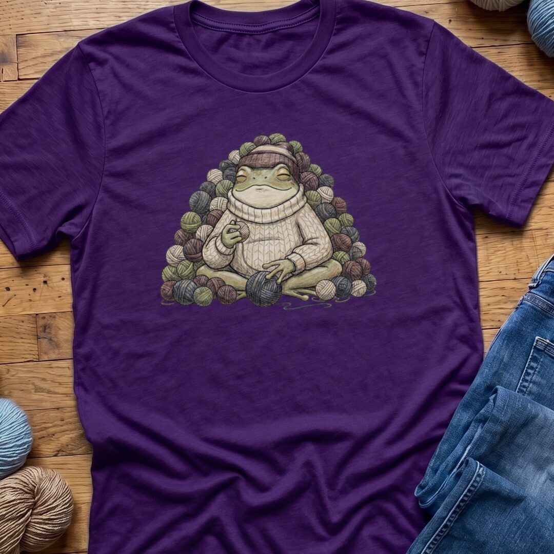 Happy Place Frog T-Shirt Purple t-shirt