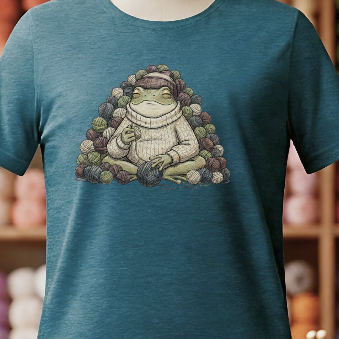 Happy Place Frog T-Shirt Teal Blue t-shirt