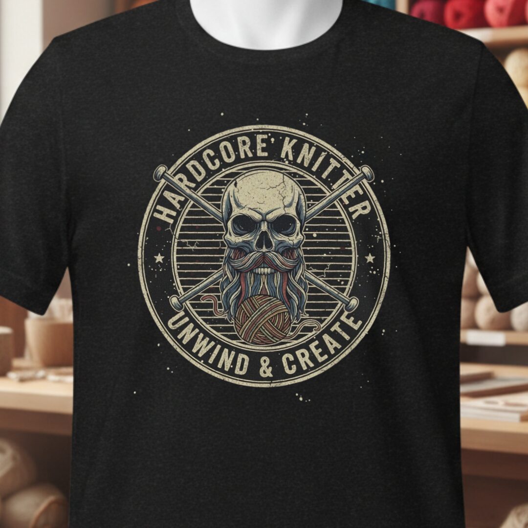 Hardcore Knitter T-Shirt Black t-shirt
