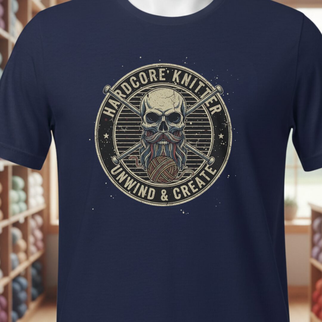 Hardcore Knitter T-Shirt Navy t-shirt