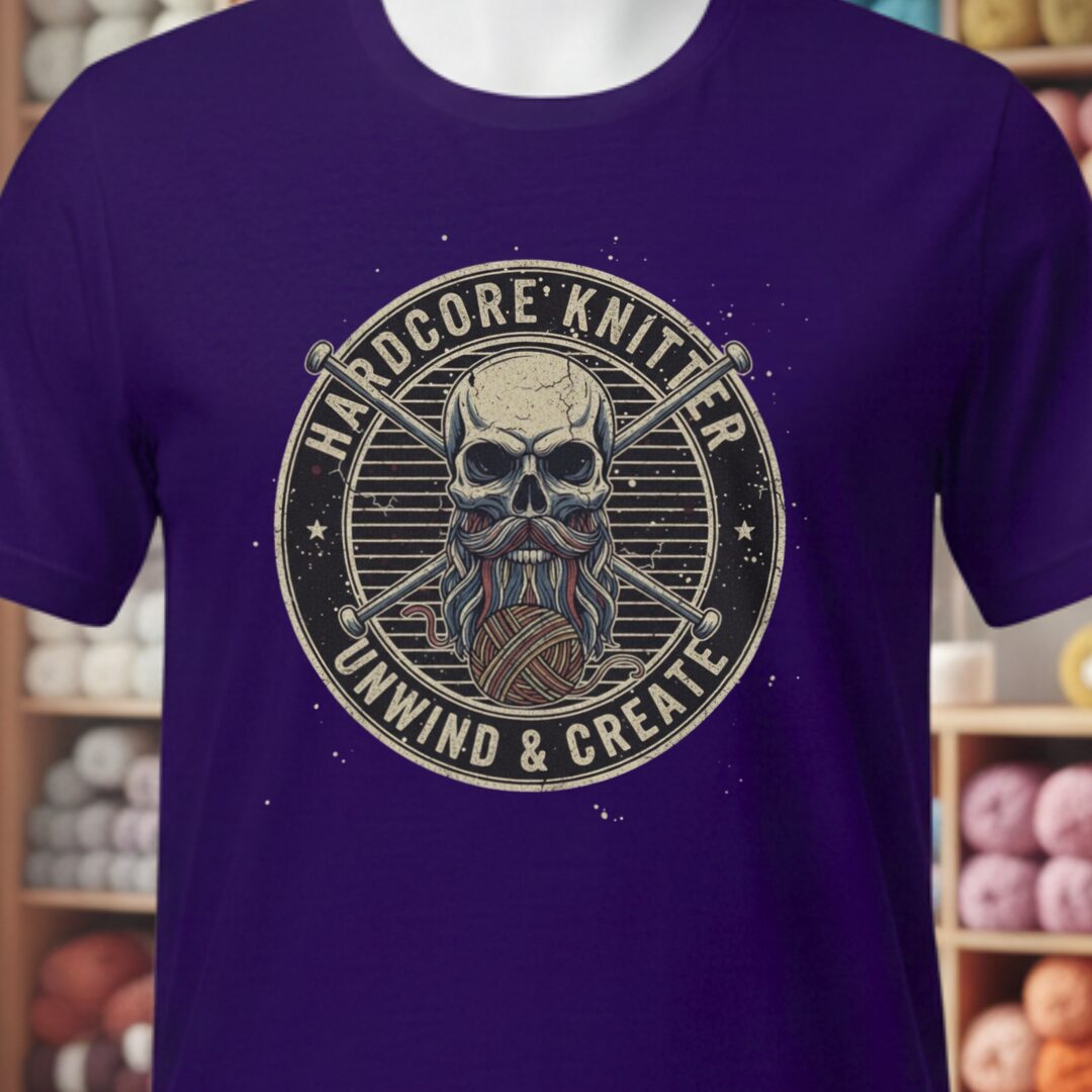 Hardcore Knitter T-Shirt Purple t-shirt