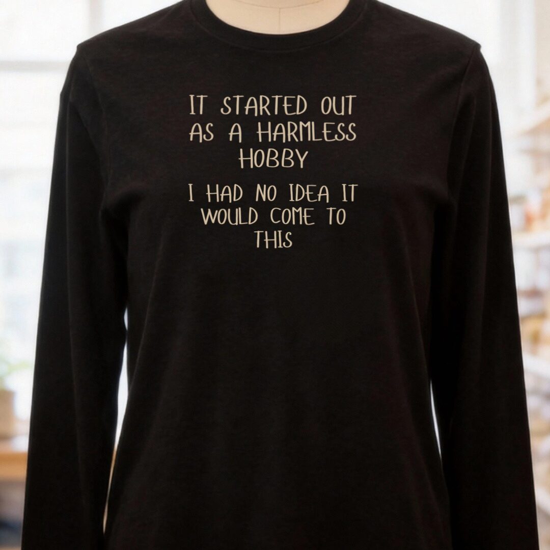 Harmless Hobby Long Sleeve Tee Black t-shirt