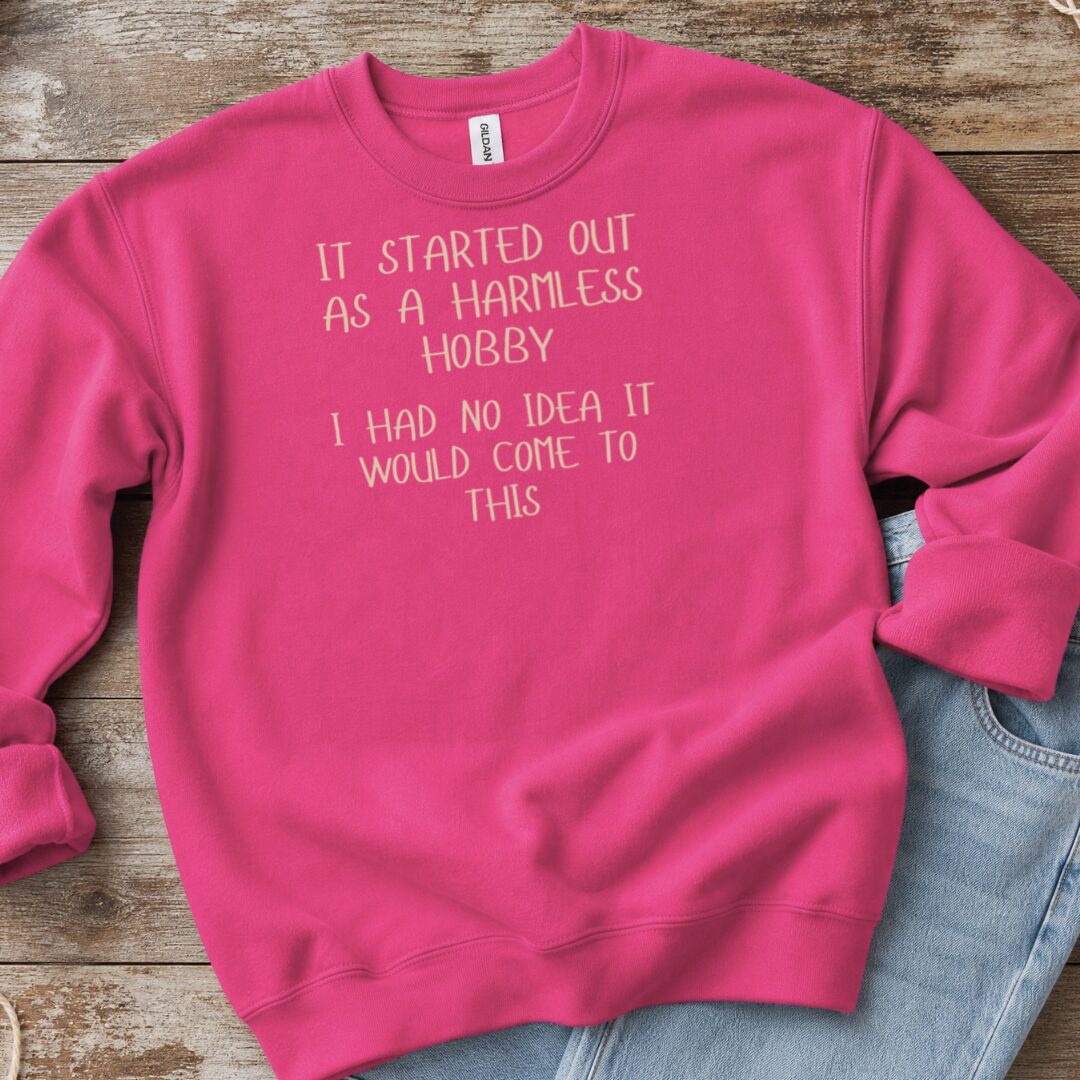 Harmless Hobby Sweatshirt Bright Pink t-shirt