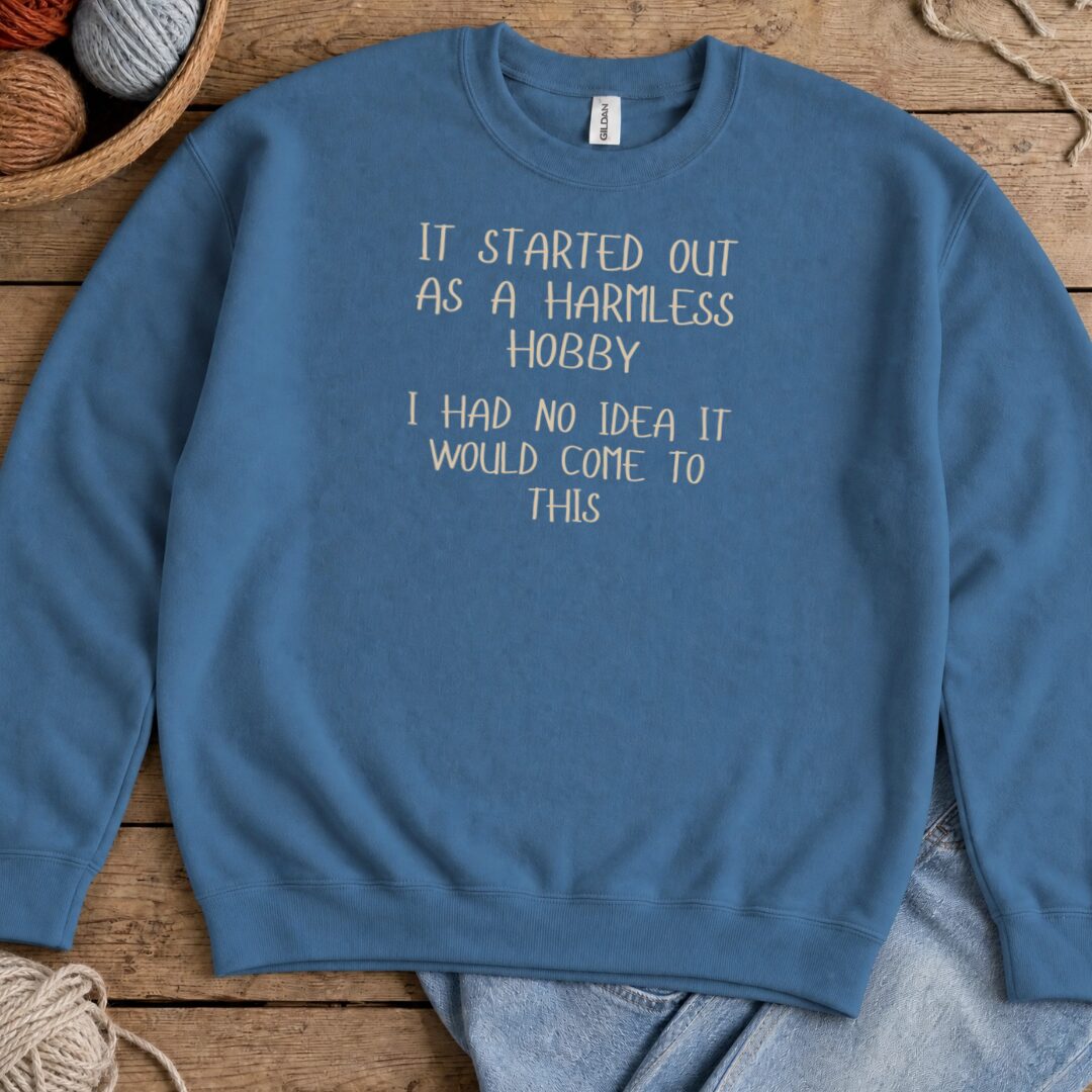 Harmless Hobby Sweatshirt Indigo Blue t-shirt