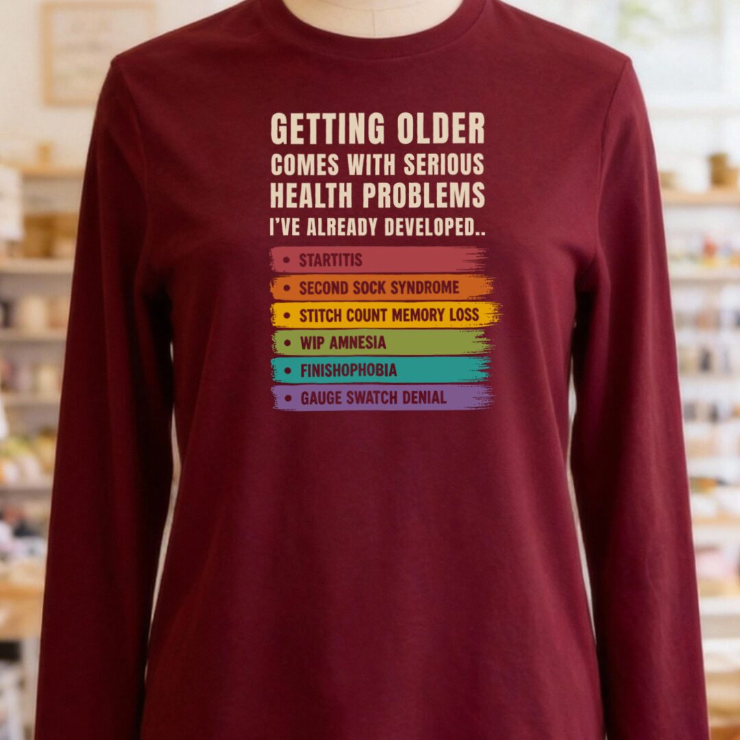 Health Conditions Long Sleeve Tee Maroon t-shirt