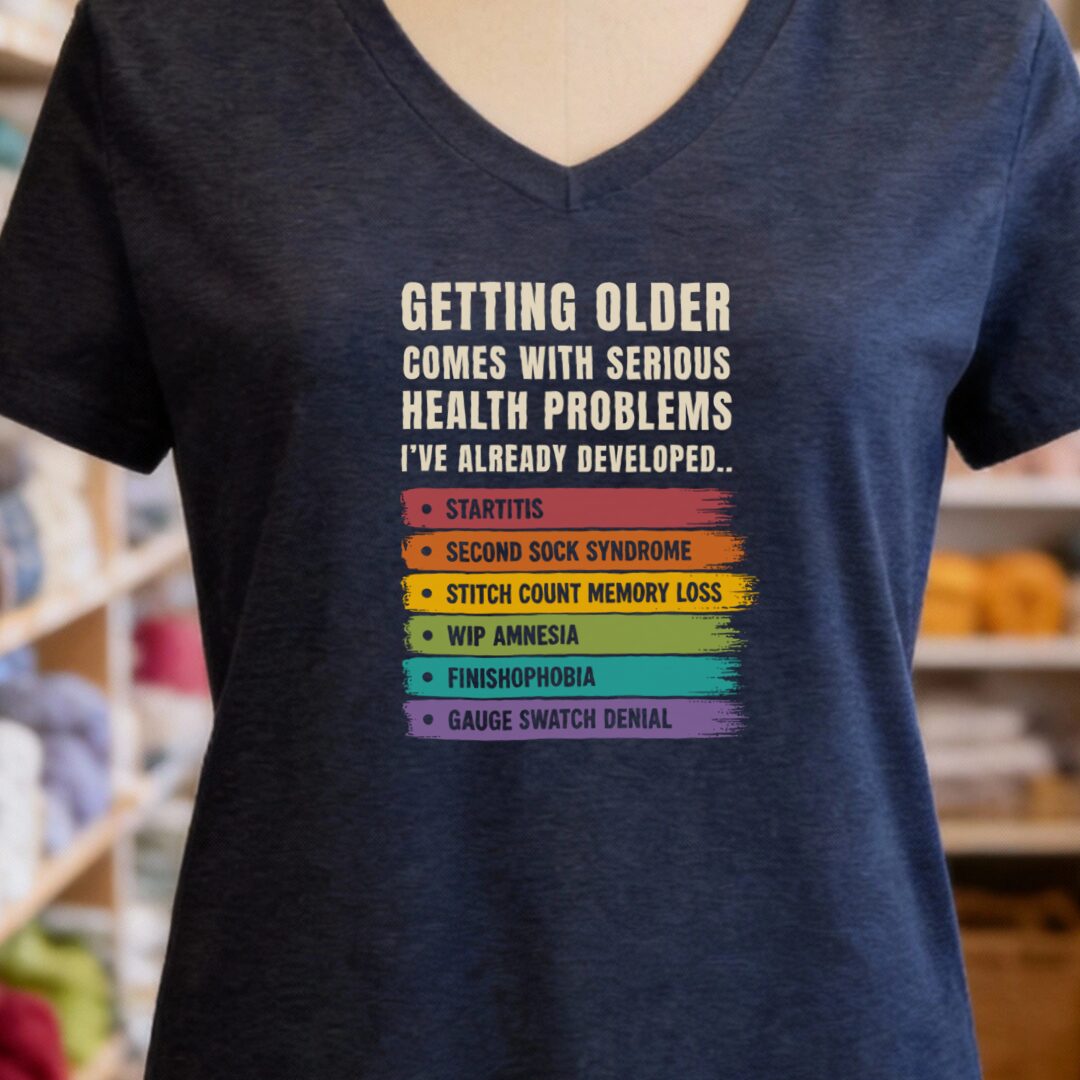 Health Conditions V-Neck T-Shirt Navy t-shirt