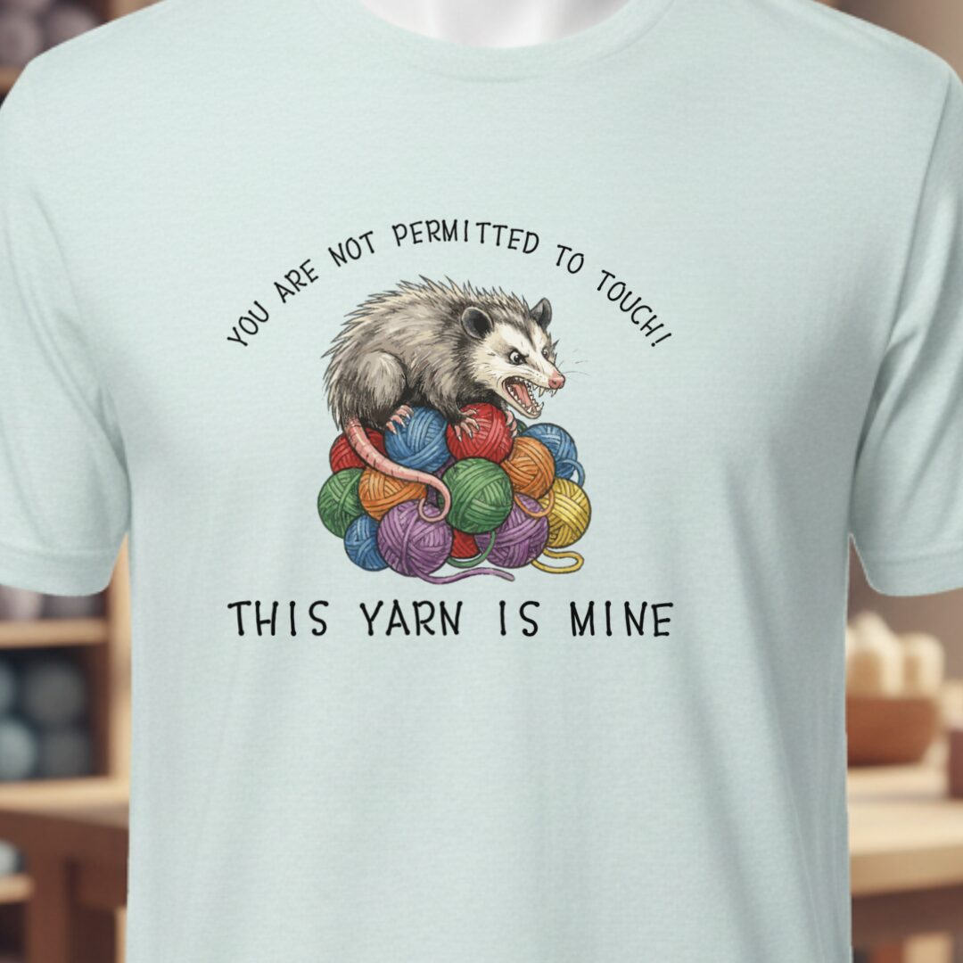 Hissing Yarn Possum T-Shirt Ice Blue t-shirt