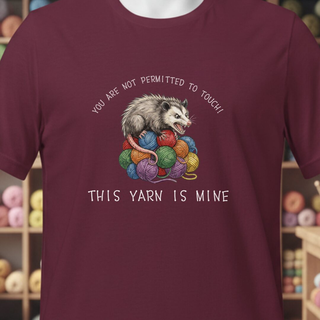 Hissing Yarn Possum T-Shirt Maroon t-shirt
