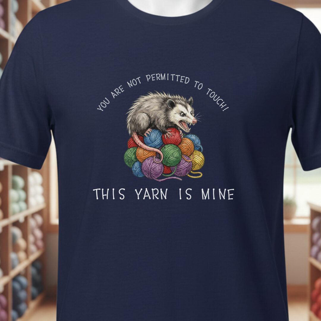 Hissing Yarn Possum T-Shirt Navy t-shirt