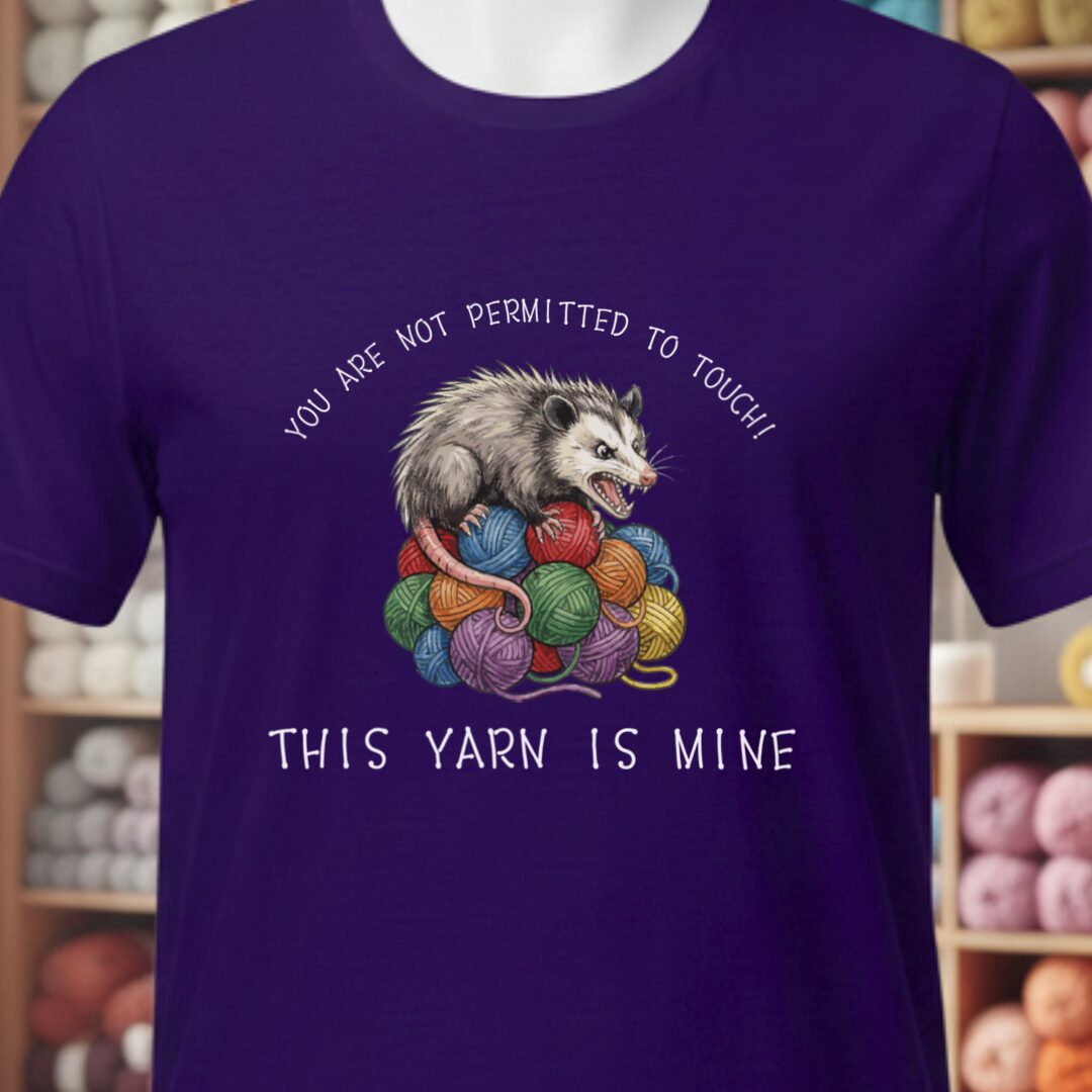 Hissing Yarn Possum T-Shirt Purple t-shirt