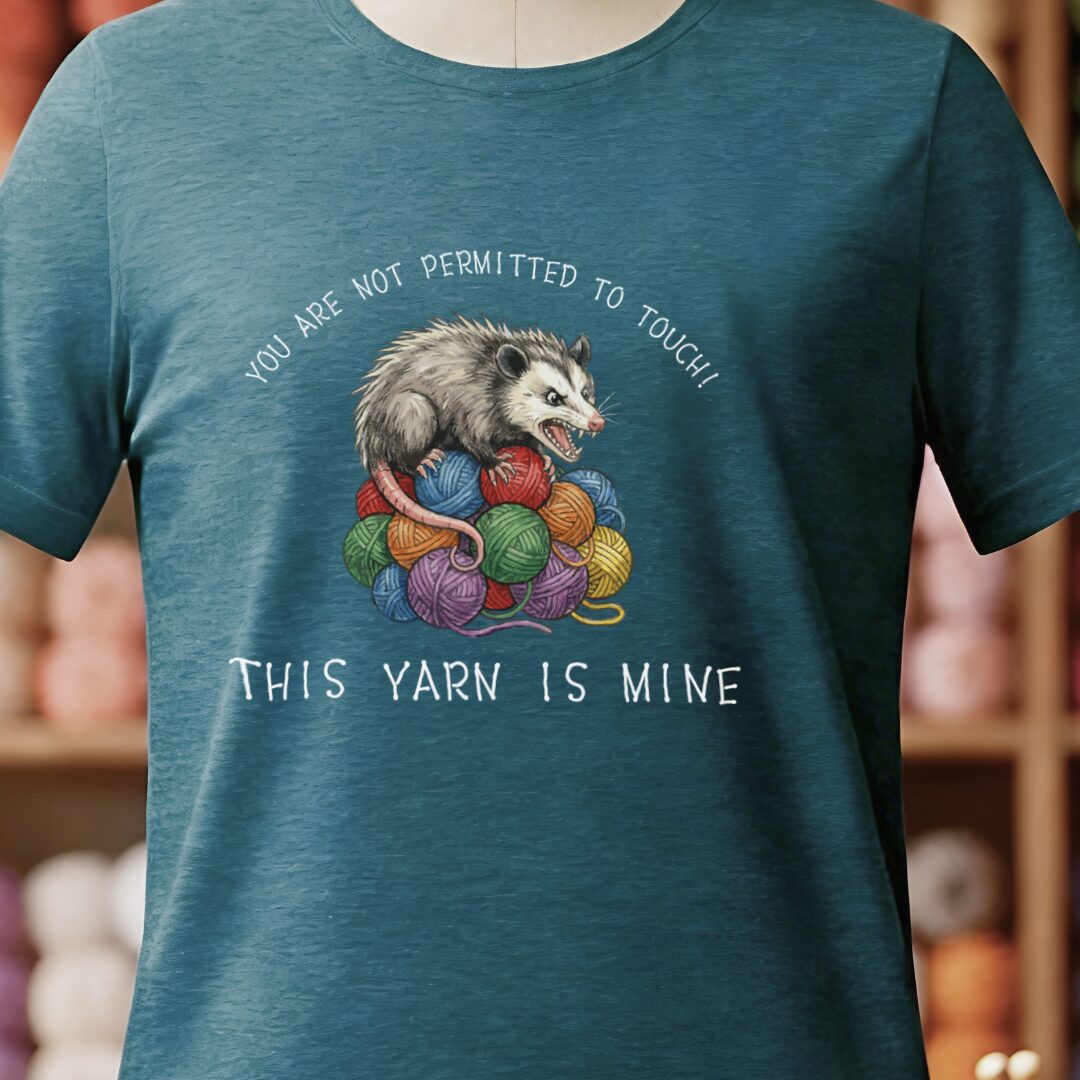 Hissing Yarn Possum T-Shirt Teal Blue t-shirt