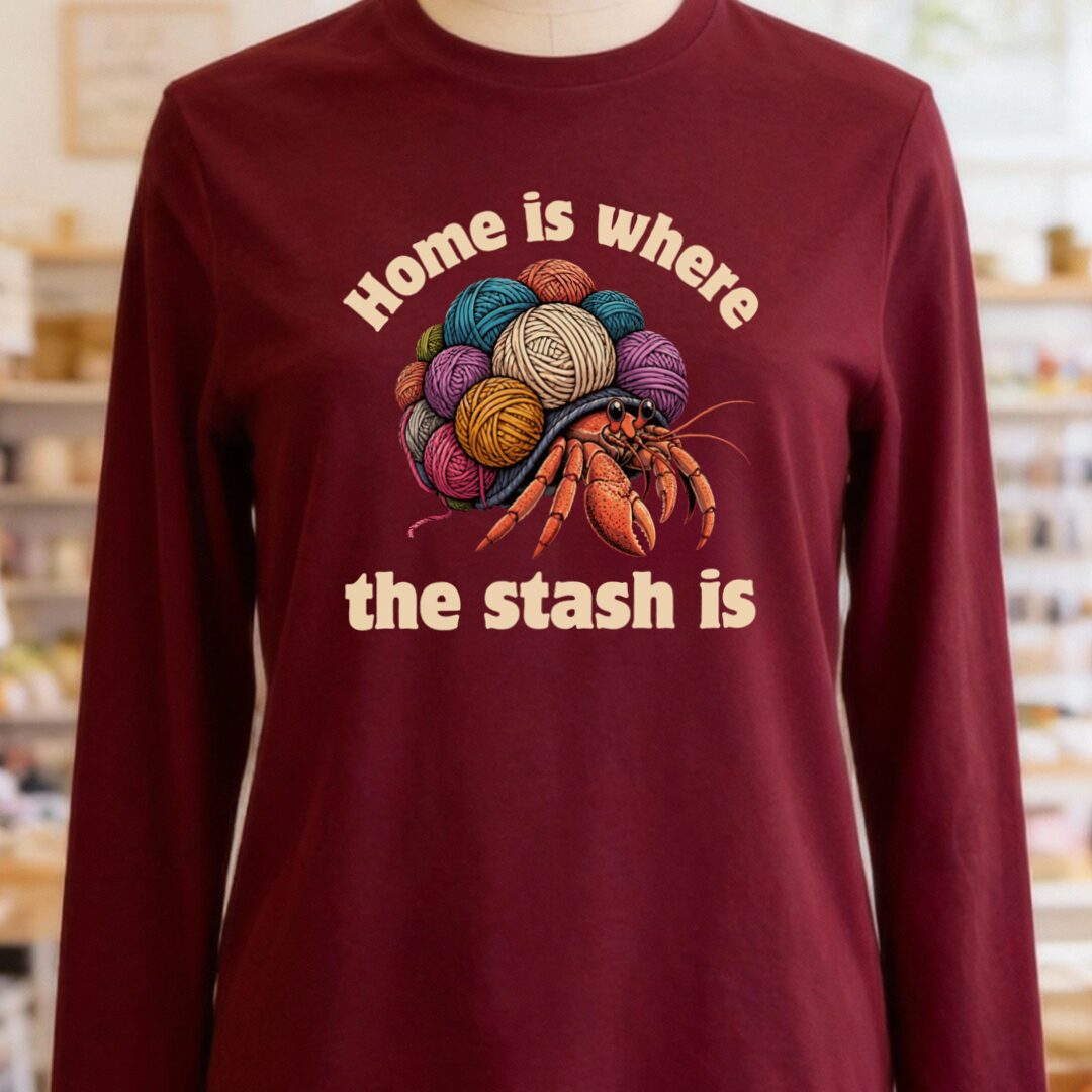 Home Long Sleeve Tee Maroon t-shirt