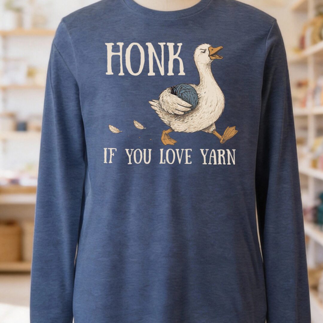 Honk Heather Navy Long Sleeve Tee.jpg