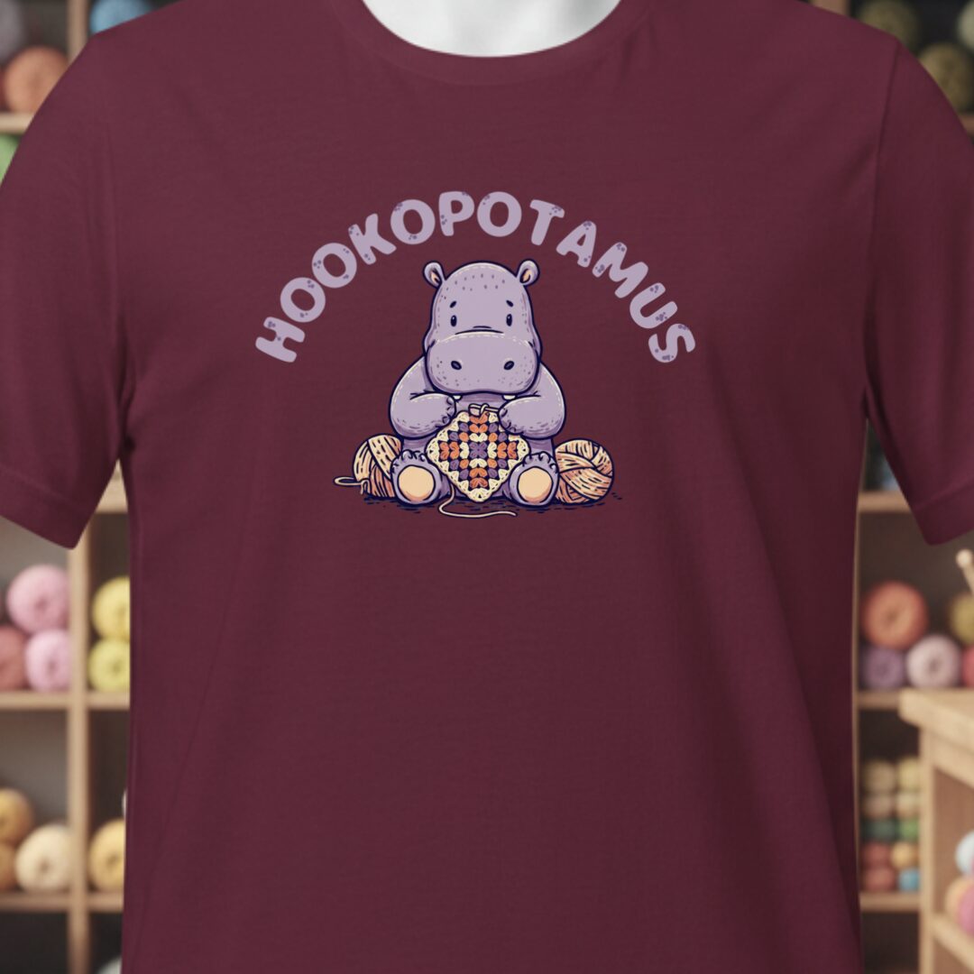 Hookopotamus T-Shirt Maroon t-shirt