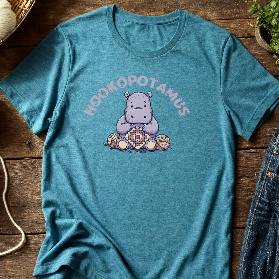 Hookopotamus T-Shirt Teal Blue t-shirt