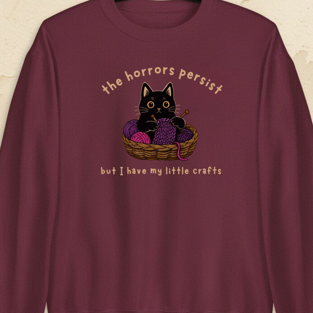 Horrors Persist Maroon Sweatshirt.jpg