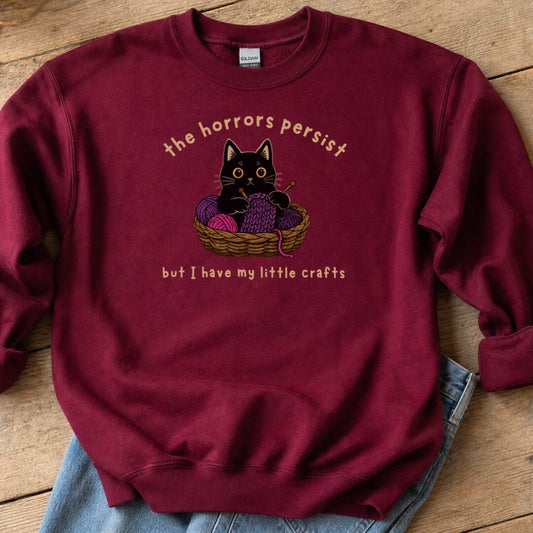 Horrors Persist Sweatshirt Maroon t-shirt