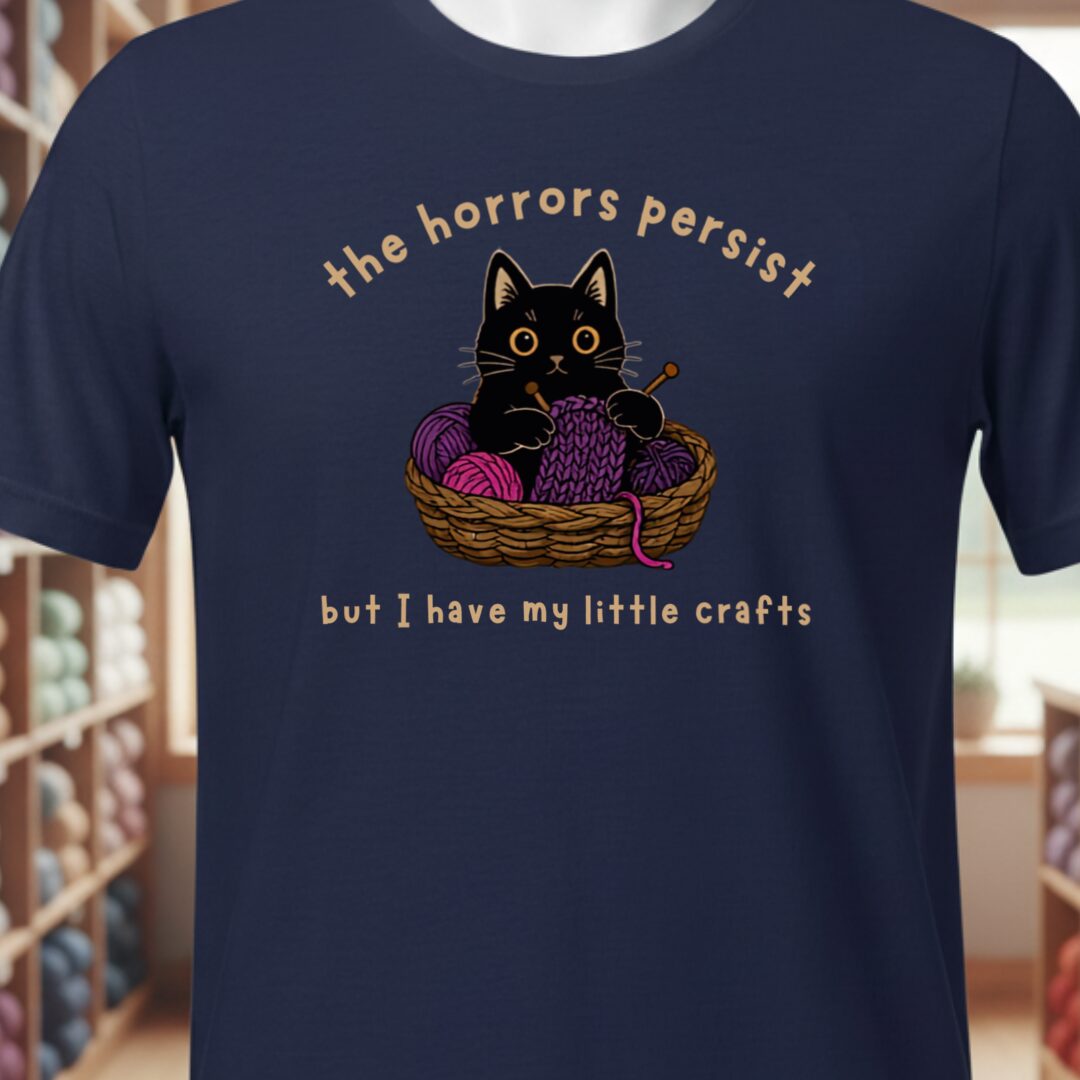 Horrors Persist Navy T-Shirt.jpg