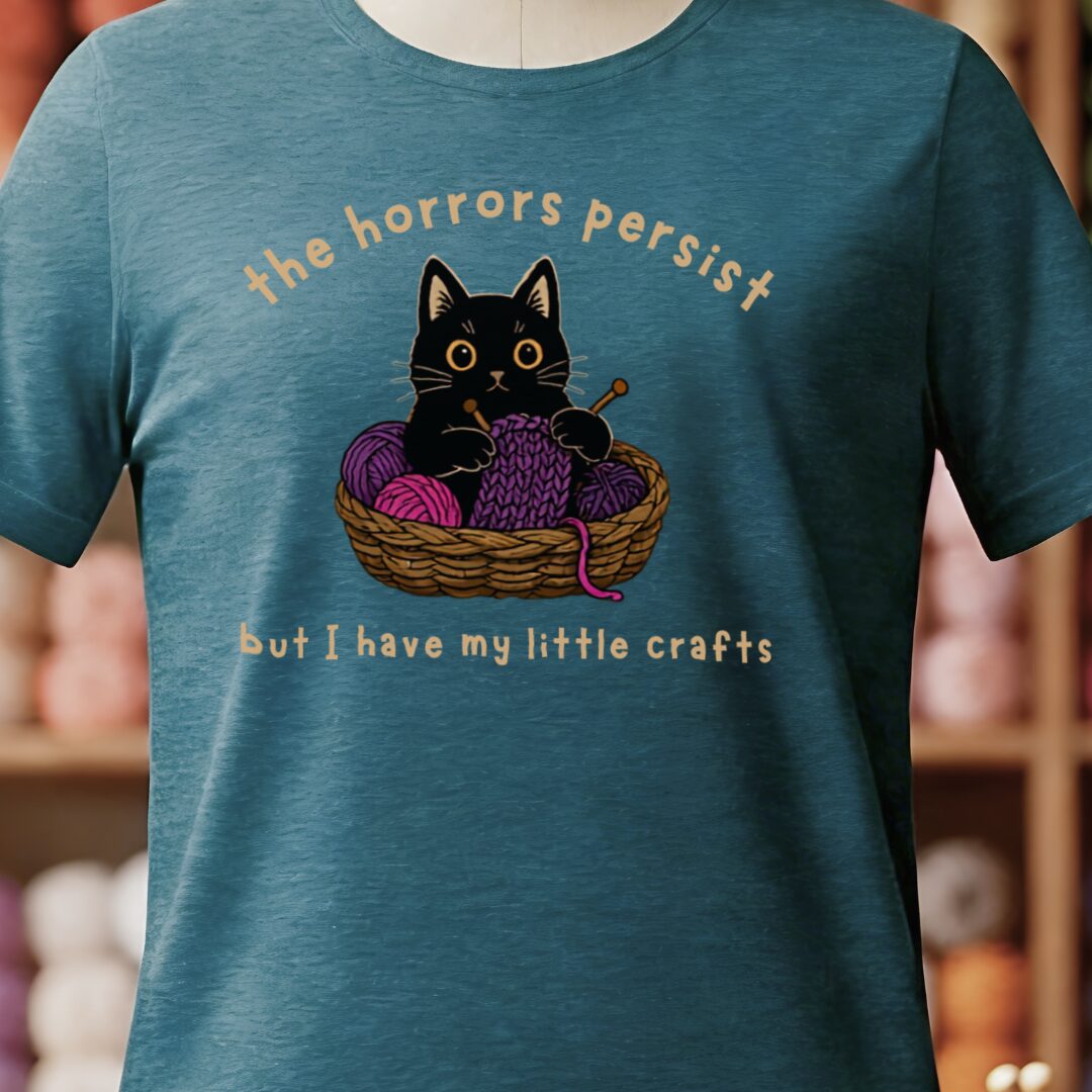 Horrors Persist Teal Blue T-Shirt.jpg