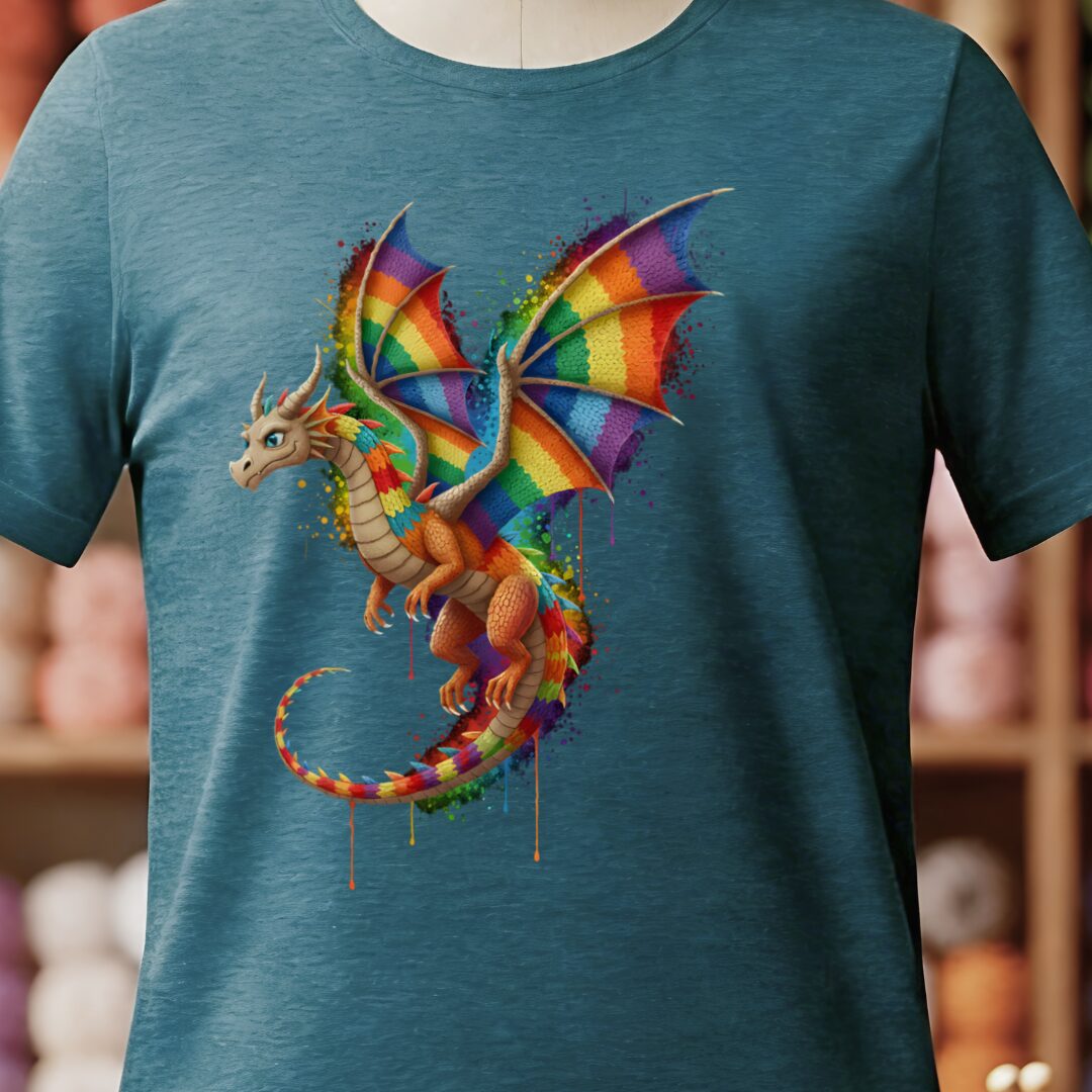 Hover Dragon Dye Splash T-Shirt Teal Blue t-shirt