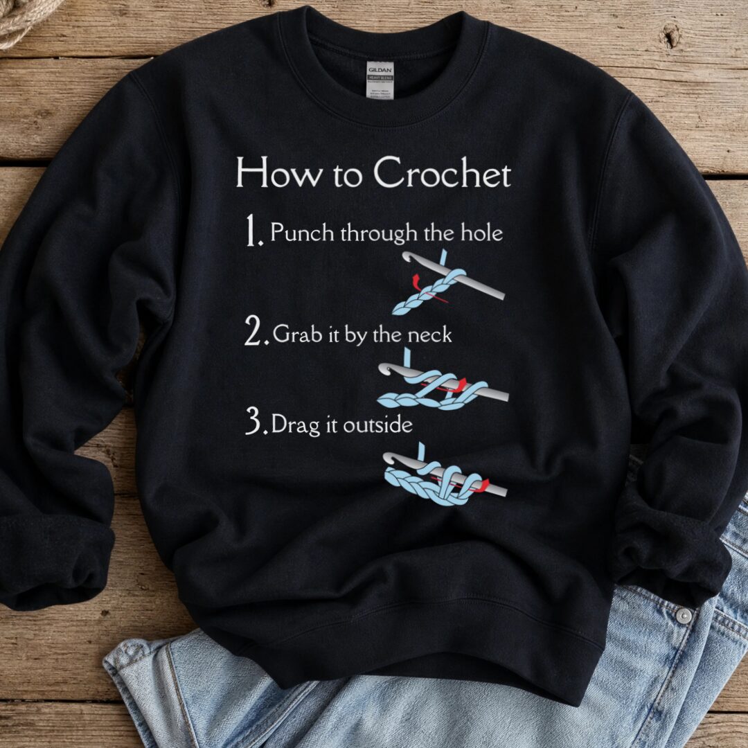How to Crochet Sweatshirt Black t-shirt