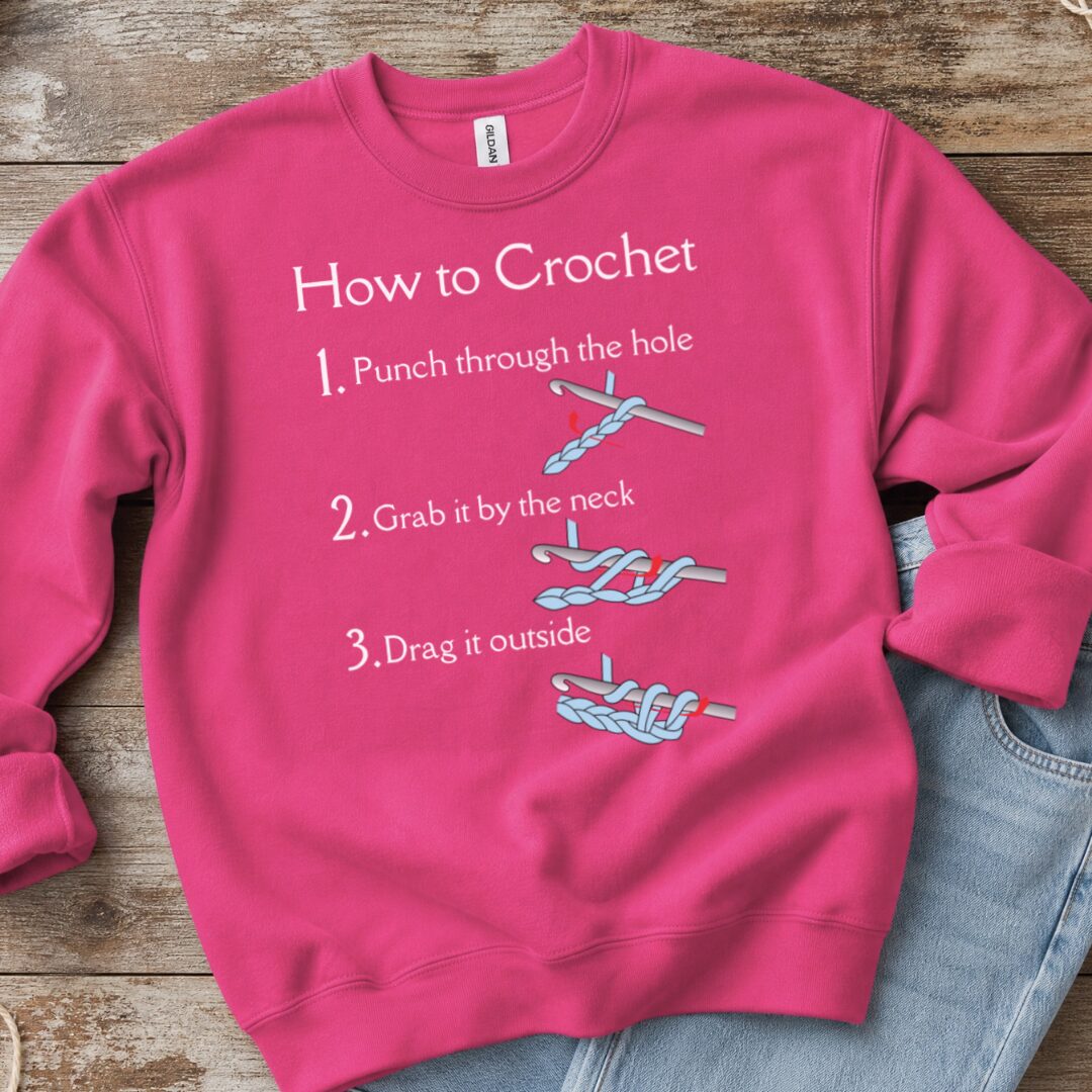 How to Crochet Sweatshirt Bright Pink t-shirt