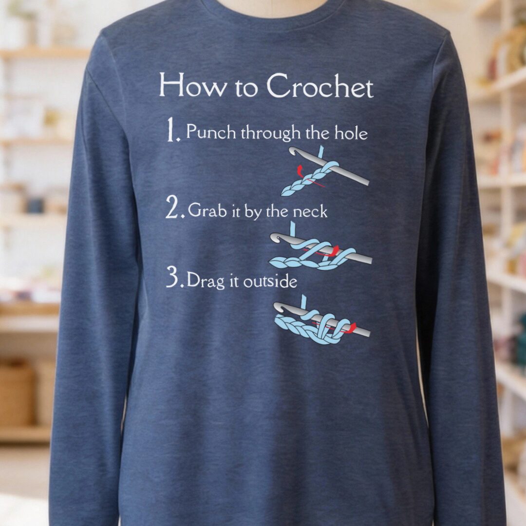 How to Crochet Long Sleeve Tee Navy t-shirt