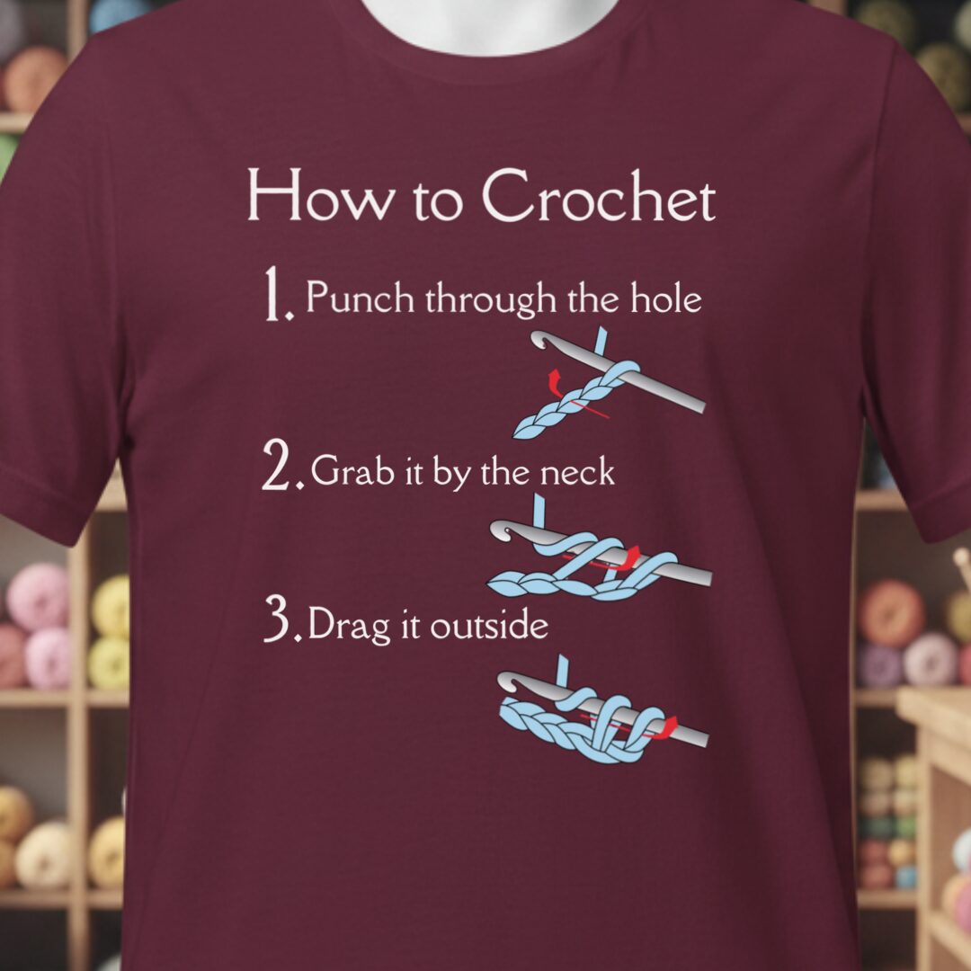 How to Crochet T-Shirt Maroon t-shirt