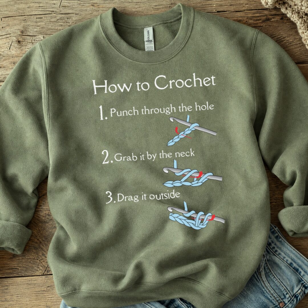 How to Crochet Sweatshirt Military Green t-shirt