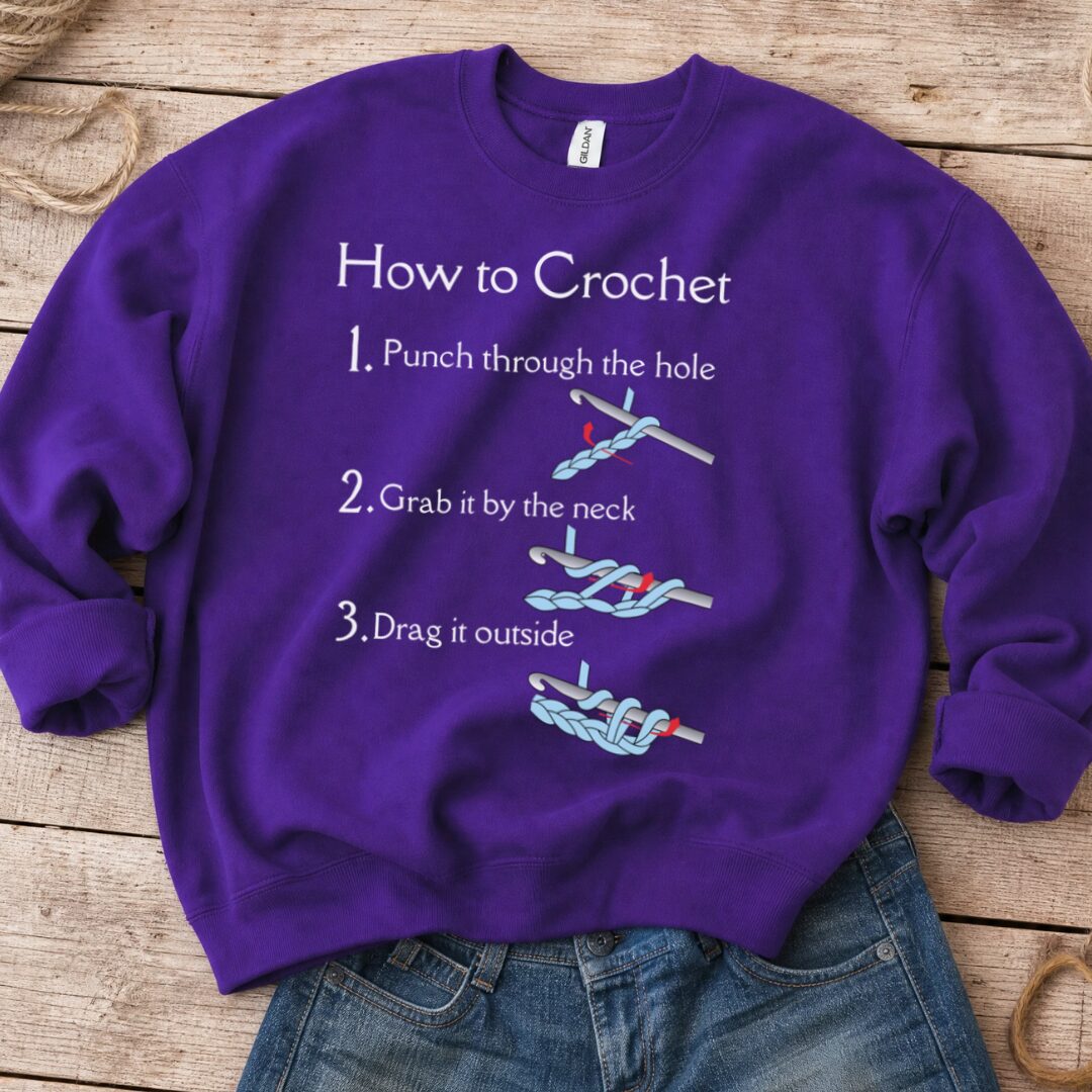 How to Crochet Sweatshirt Purple t-shirt