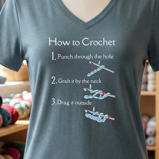How to Crochet V-Neck T-Shirt Slate t-shirt