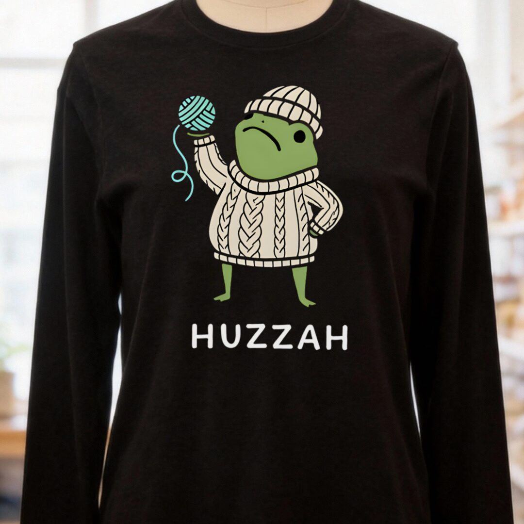 Huzzah Long Sleeve Tee Black Heather t-shirt